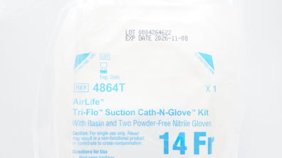 Vyaire 4864T AirLife Tri-Flo Suction Cath-N-Glove Kit 14Fr - Lot of 1